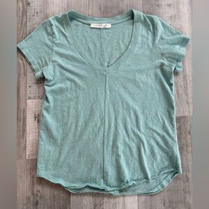 Altar'd State Women's Teal V-Neck Short Sleeve Top